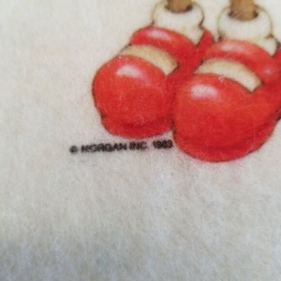 Vintage Christmas Tree Skirt Morgan Inc Feather Finchley 1980s Birds Chicks Felt - Picture 7 of 13